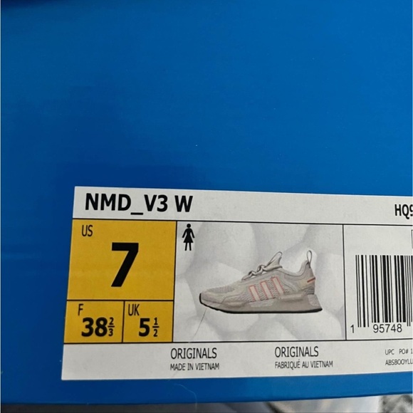 Adidas Women's NMD Beige and Bright Orange Sneakers - Picture 4 of 4